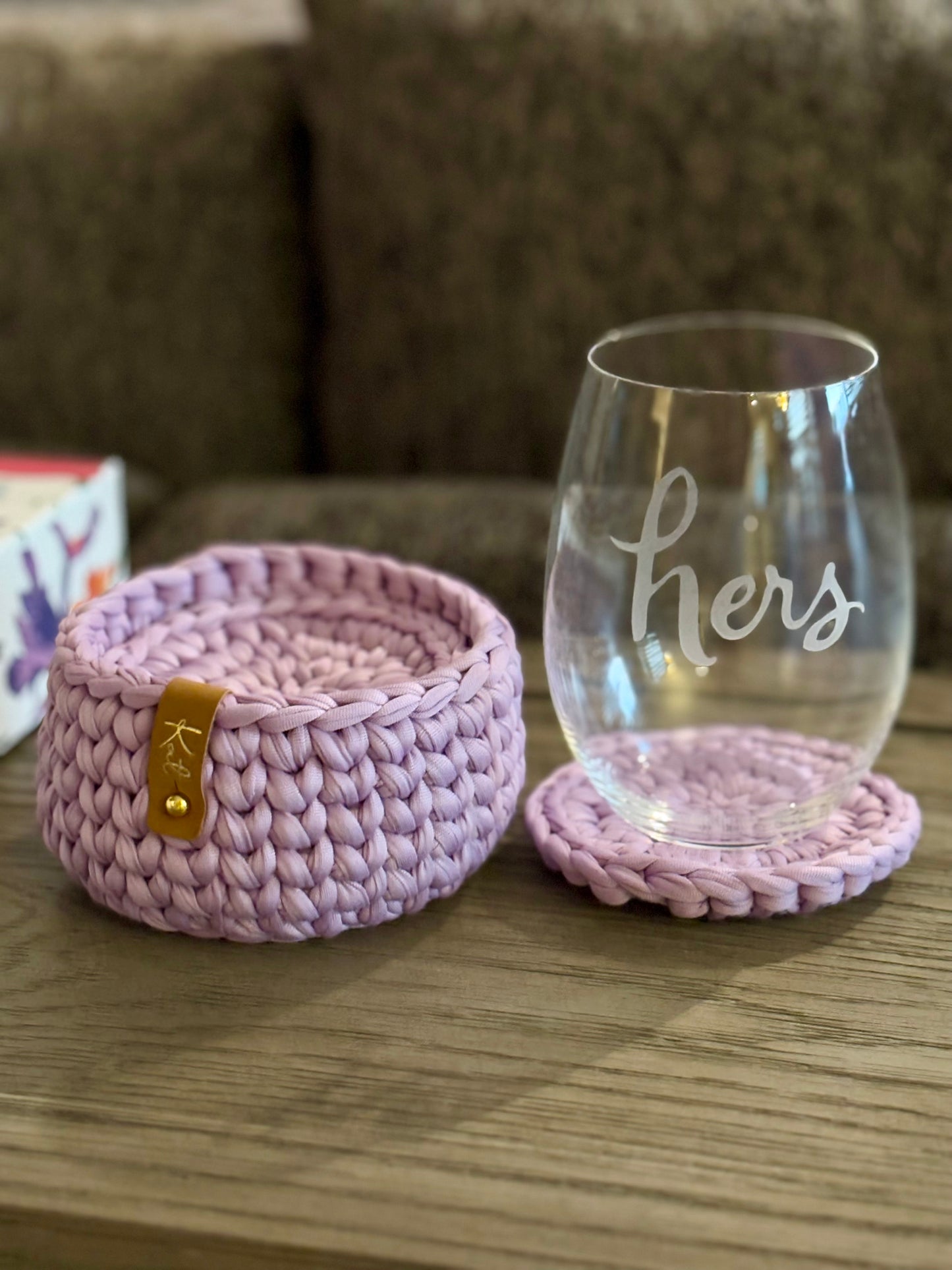 Coaster Set with Matching Holder