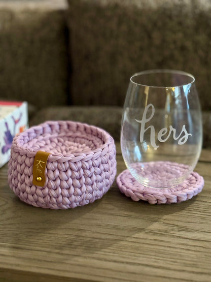 Coaster Set with Matching Holder