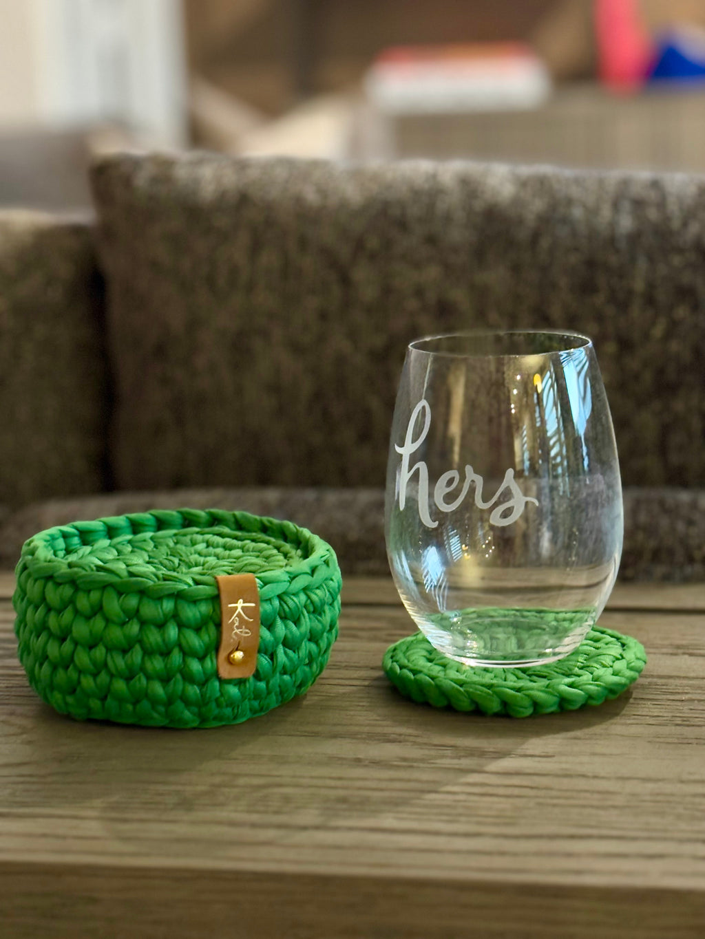 Coaster Set with Matching Holder