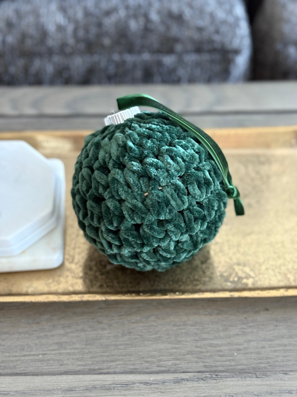 Crochet Velvet Christmas Ornaments 5”