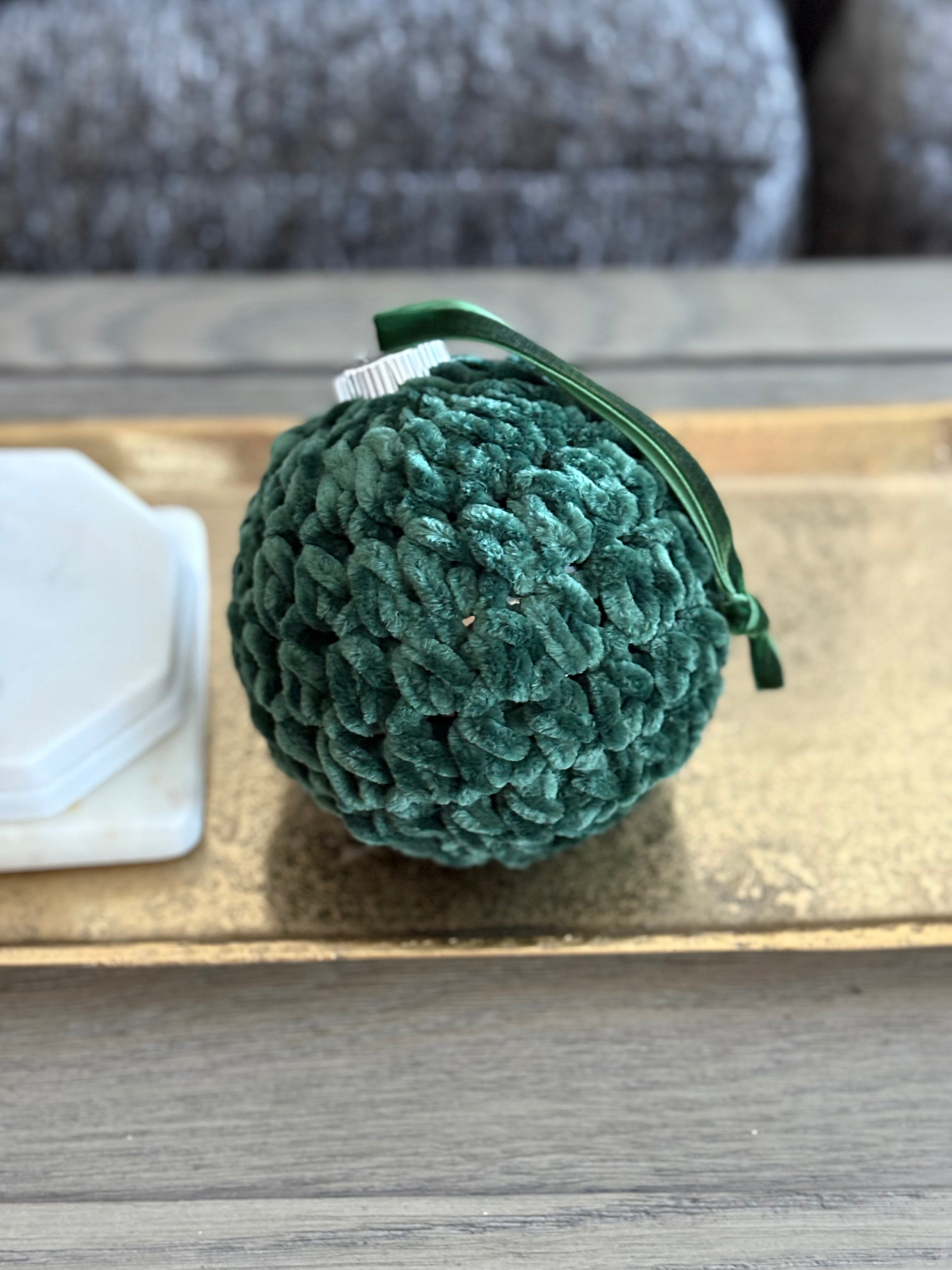 Crochet Velvet Christmas Ornaments 5”